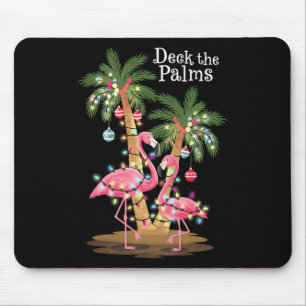 Deck De Palmen Flamingo Tropische Kerstverlichting Muismat