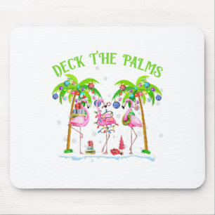 Deck De Palmen Flamingo Tropische Kerstverlichting Muismat