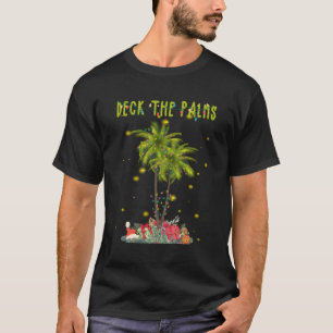 Deck De Palmen Hawaïaanse Kerstpalmboom Lichten T-shirt