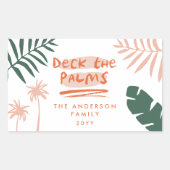 Deck De Palmen Kerstmis Tropisch Modern Rechthoekige Sticker (Voorkant)