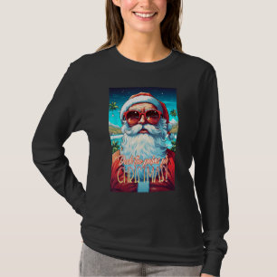 Deck de Palmen voor Kerstmis in juli Santa Wearing T-shirt