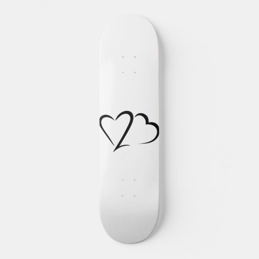 Deck de skateboard blanc et noir Heart 23™ Brand (Recto)