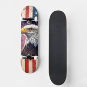 Deck de skateboard Drapeau Américain Aigle chauve (Recto)
