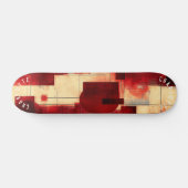 Deck de skateboard géométrique rouge et beige abst (Horz)