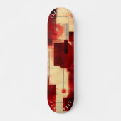 Deck de skateboard géométrique rouge et beige abst (Devant)