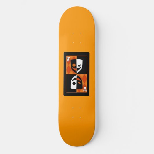 Deck de skateboard Orange Wilcard Faces (Recto)