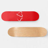 Deck de skateboard rouge et blanc Heart 23™ (Horz)