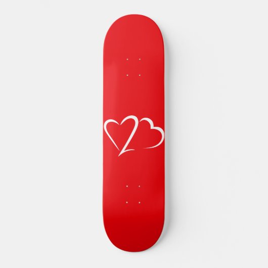 Deck de skateboard rouge et blanc Heart 23™ (Recto)