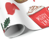 Deck De Zalen Leuk Voedsel Kerstmis Cadeaupapier (Rol Hoek)