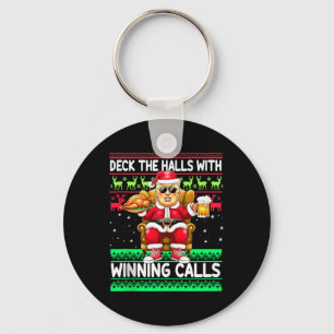 Deck de zalen met winnende oproepen - Trump Santa Sleutelhanger