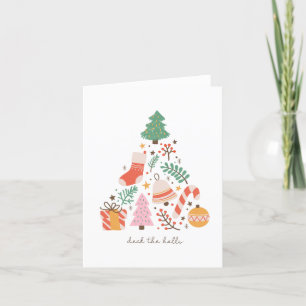 Deck de zalen Schattige kerstboom ontwerp Blank Feestdagen Kaart