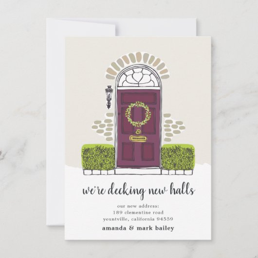 Deck New Halls Holiday Moving Faire-part (Devant)