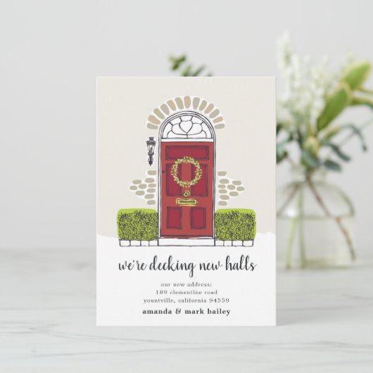 Deck New Halls Holiday Moving Faire-part (Debout devant)