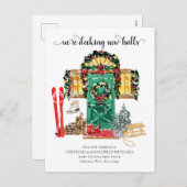 Deck New Halls Holiday Moving Faire-part Post (Devant / Derrière)