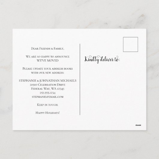 Deck New Halls Holiday Moving Faire-part Post (Dos)