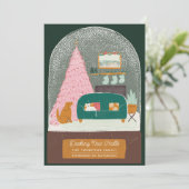 Deck New Halls Snow Globe Moving Faire-part (Debout devant)