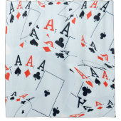 Deck of Destiny: Gelaagde Azen in een Poker Shuffl Douchegordijn (Voorkant)