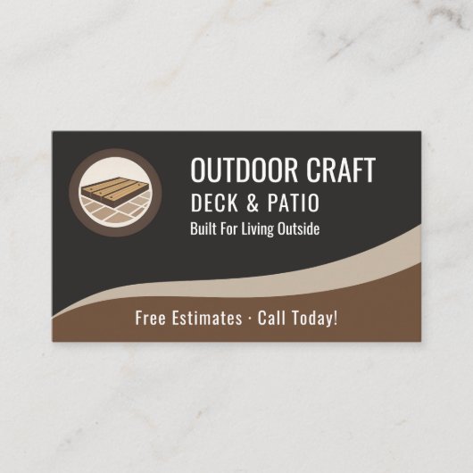 Deck & Patio QR Code Professional Visitekaartje (Voorkant)