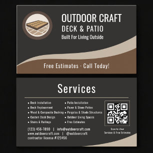 Deck & Patio QR Code Professioneel Visitekaartje