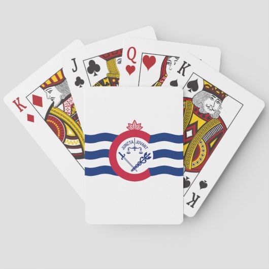 Deck Playing Cards with Flag of Cincinnati, US Pokerkaarten (Achterkant)