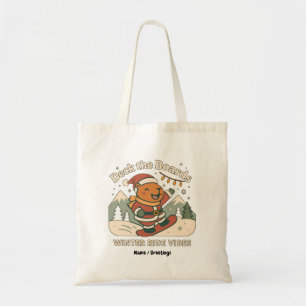 Deck the Boards Schattige Kerstman Capybara Snowbo Tote Bag