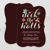 Deck The Halls Christmas Holiday Invitation (Devant / Derrière)