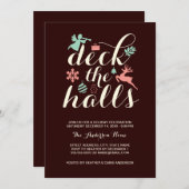 Deck The Halls Christmas Holiday Invitation (Devant / Derrière)