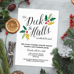 Deck the Halls Christmas Party Invitation