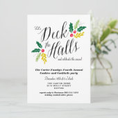 Deck the Halls Christmas Party Invitation (Debout devant)