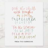 Deck the Halls Custom Wine Étiquette (Étiquettes simples)