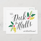 Deck the Halls Festive Fête Invitation (Devant / Derrière)