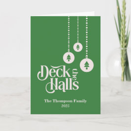 "Deck The Halls" Groene Kerst Kaart