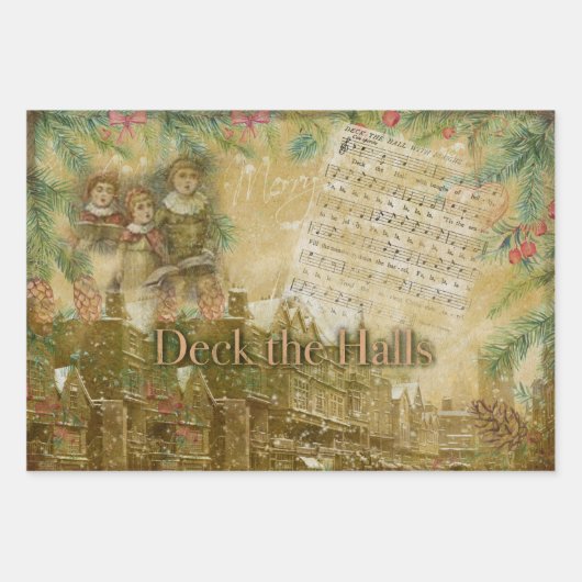 "Deck the Halls" Inpakpapier Vel (Voorkant)