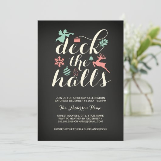 Deck The Halls Invitation Noël (Debout devant)
