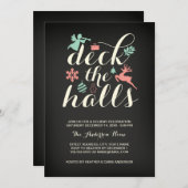 Deck The Halls Invitation Noël (Devant / Derrière)