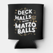 Deck The Halls Matzo Balls Grappige Hanukkah Joods Blikjeskoeler (Voorkant)