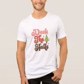 Deck the Halls Retro Groovy Kerst Feestdagen Tri-Blend Shirt (Voorkant)