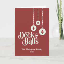 "Deck The Halls" Rode Kerst Kaart