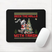 Deck The Halls With Trash Raccoon Ugly Christmas S Muismat (Met muis)