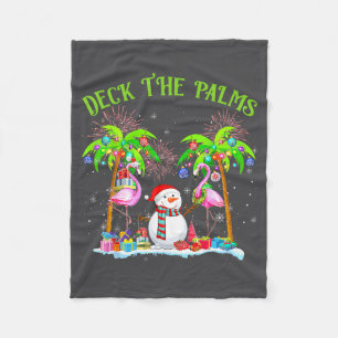 Deck The Palms Flamingo Trocal Kerstverlichting Pa Fleece Deken