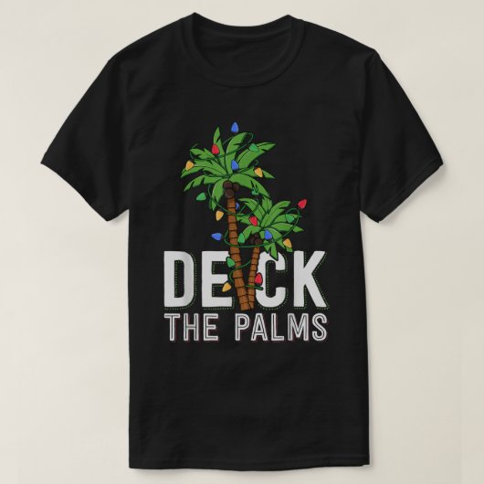 Deck The Palms | Funny Tropical Christmas T-shirt (Design voorkant)