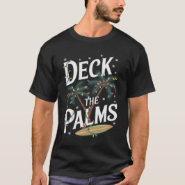 Deck The Palms Kerstmis gedwongen familie plezier T-shirt