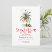 Deck The Palms Tropical Christmas Party Invitation (Debout devant)