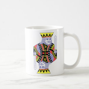 Deck van zijn kaarten en haar koning koffiemok