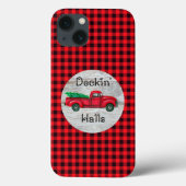 Deckin Halls Red Kersttruck Case-Mate iPhone Case (Achterkant)