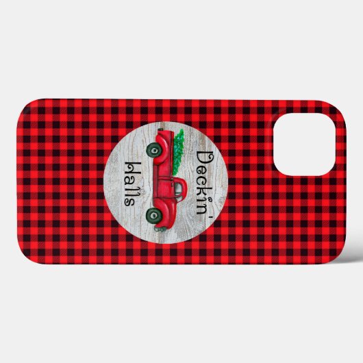 Deckin Halls Red Kersttruck Case-Mate iPhone Case (Achterkant (horizontaal))