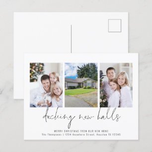 Decking New Halls 3 foto's Bewegende Kerstmis Briefkaart