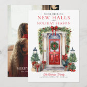 Decking New Halls Photo Christmas Feestdagenkaart (Voorkant / Achterkant)