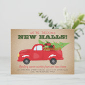 Decking Nieuwe Zalen Kersttruck Feestelijke Verhui Aankondiging (Staand voorkant)