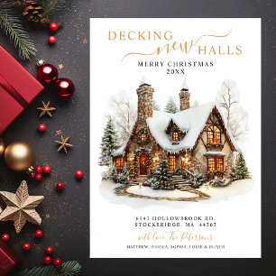 Decking Nieuwe Zalen Nieuwe Home Kerst Verhuizen Aankondiging